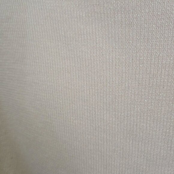 Nanette Lepore White Sparkle Pleated Bishop Sleeve Button Detail Sweater Size M - Picture 9 of 11